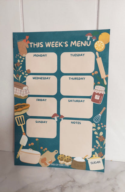 Magnetic Dry Erase Weekly Menu