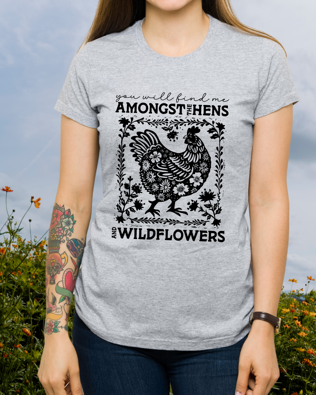 Hens & Wildflowers Tee