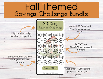 Fall Themed Savings Challenge Bundle