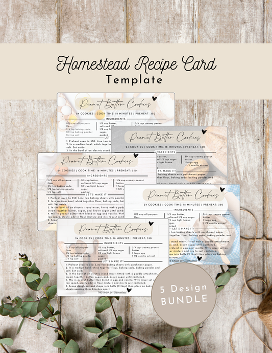 Homestead Recipe Card Template and BONUS